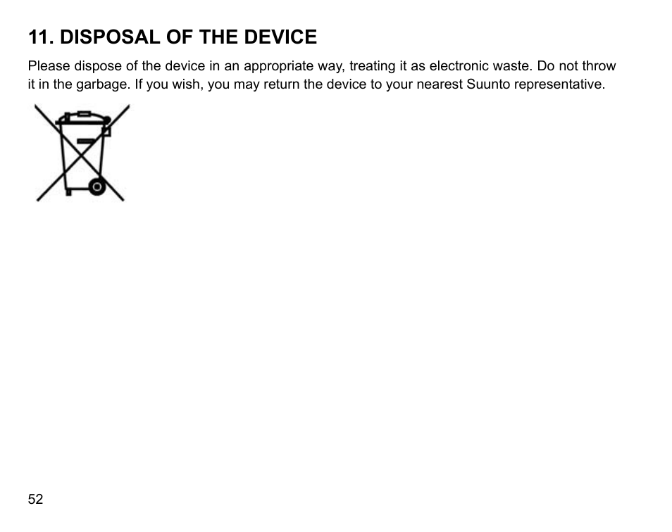 Disposal of the device | SUUNTO t4 User Manual | Page 54 / 56