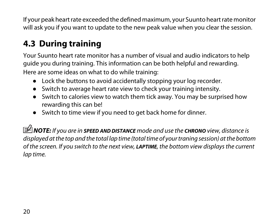 3 during training | SUUNTO T4C User Guide User Manual | Page 21 / 54