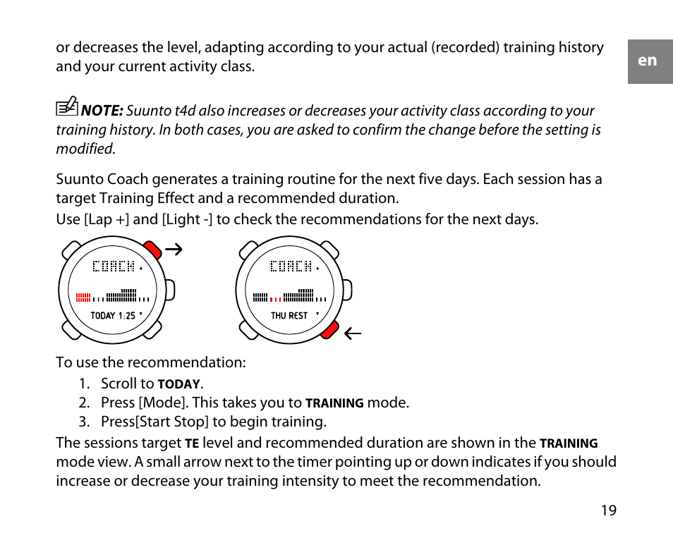 SUUNTO t4d User Manual | Page 20 / 58