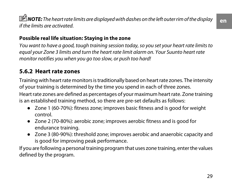 2 heart rate zones | SUUNTO t4d User Manual | Page 30 / 58