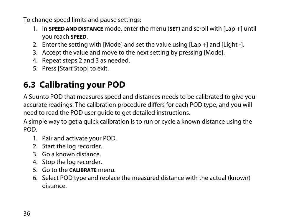 3 calibrating your pod | SUUNTO t4d User Manual | Page 37 / 58