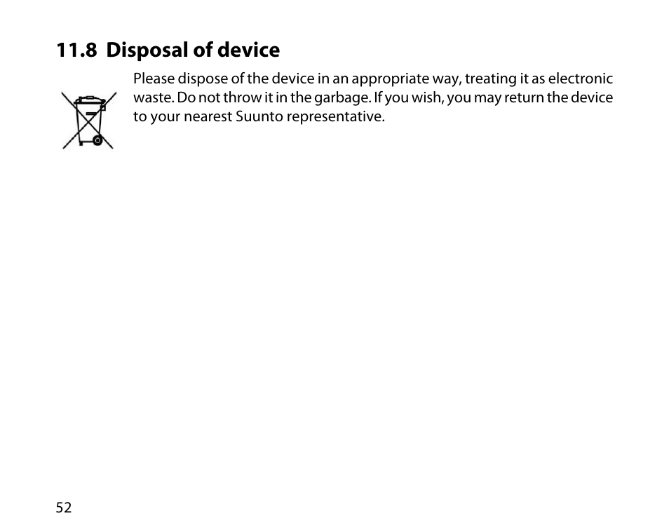 8 disposal of device | SUUNTO t4d User Manual | Page 53 / 58