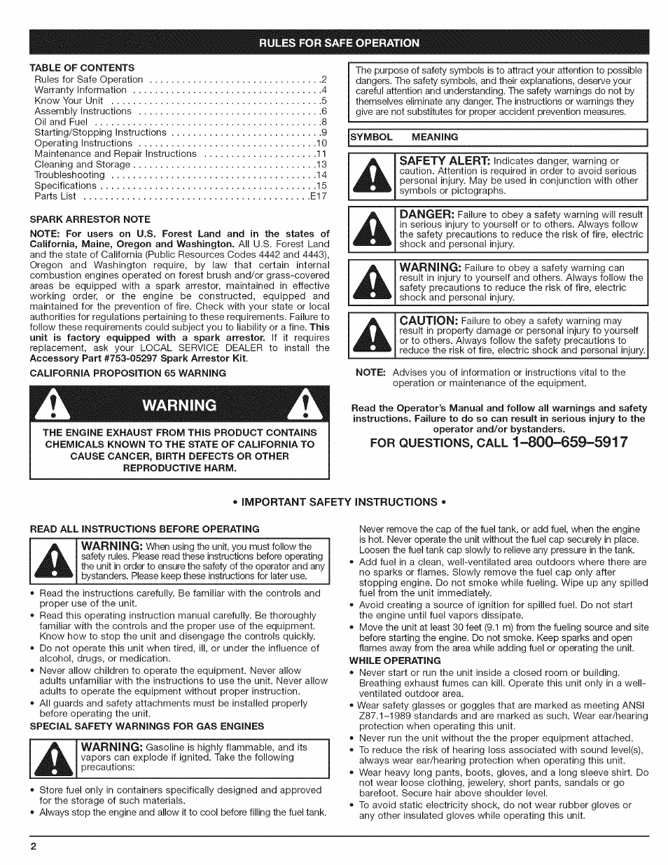 Craftsman 316.794801 User Manual | Page 2 / 36