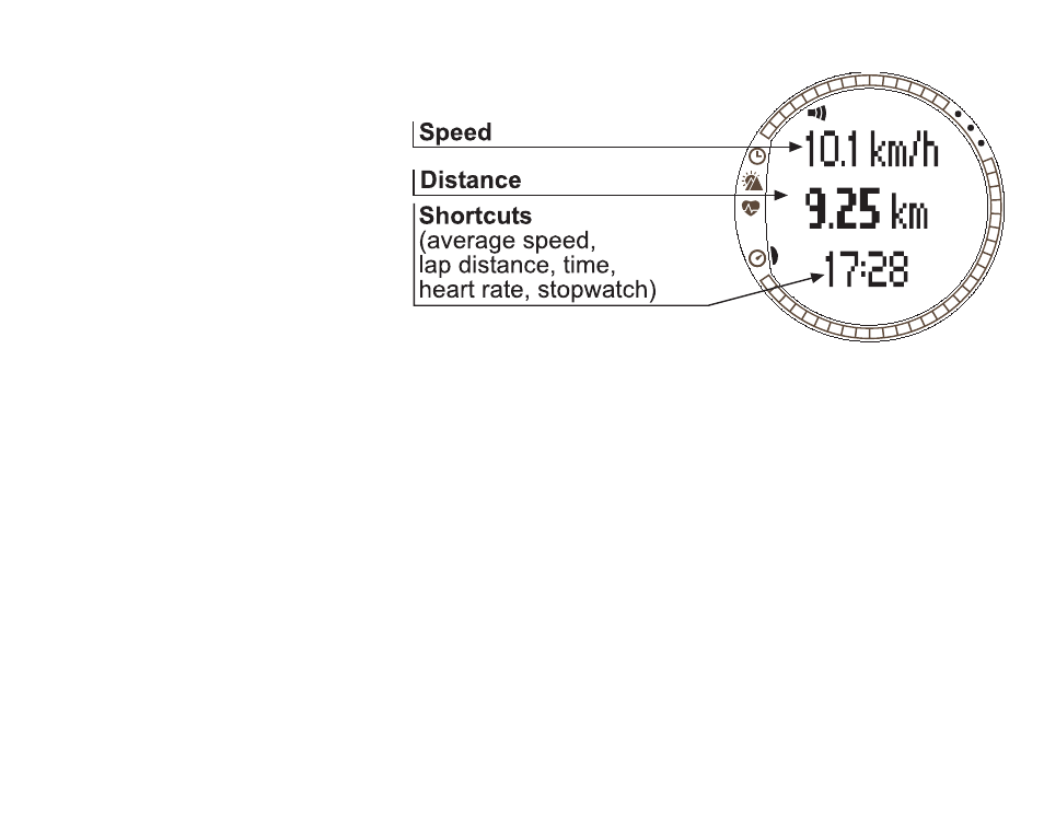 Spd/dst mode, Main display | SUUNTO T6 User Manual | Page 50 / 83