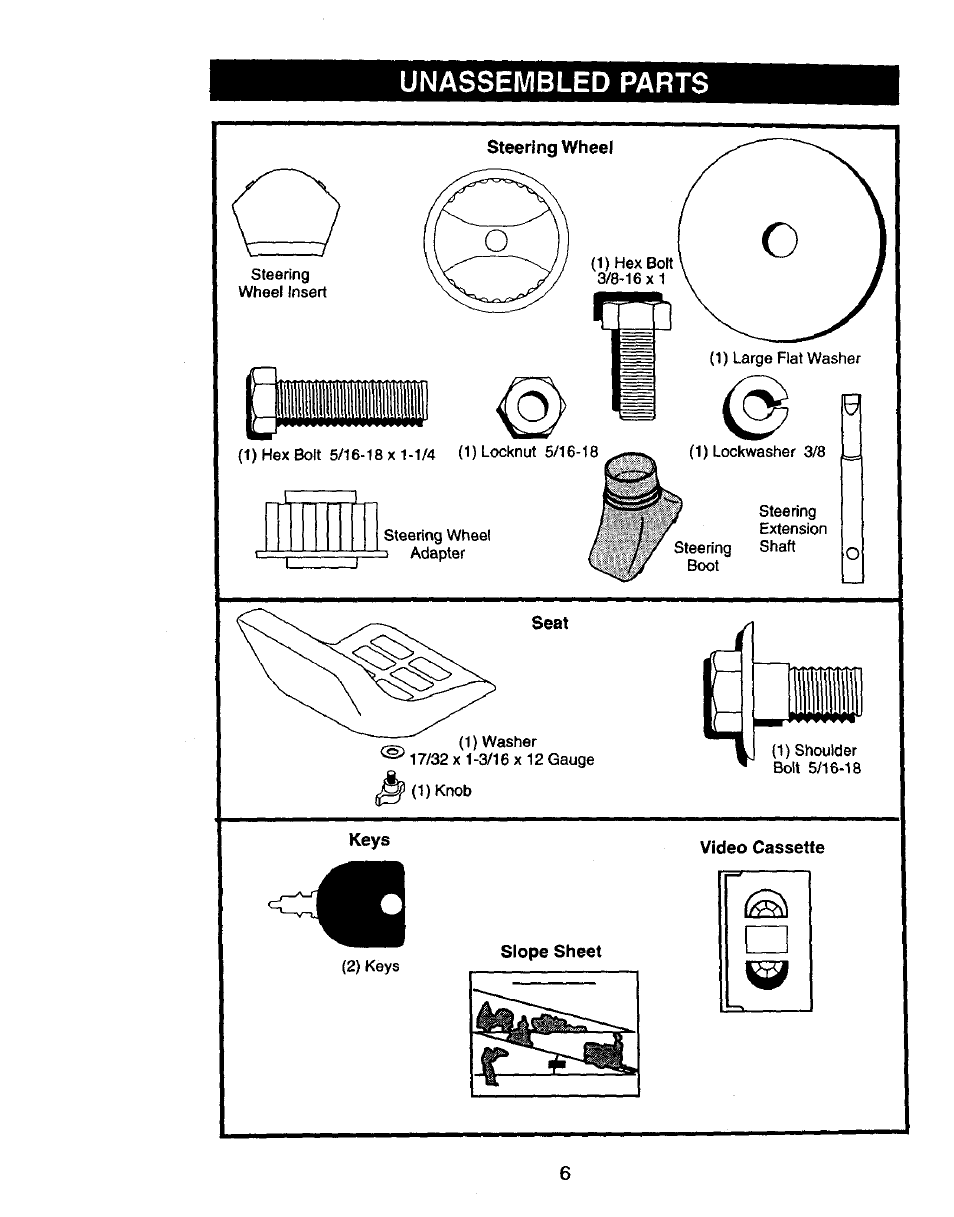 Unassembled parts | Craftsman 917.270750 User Manual | Page 6 / 60