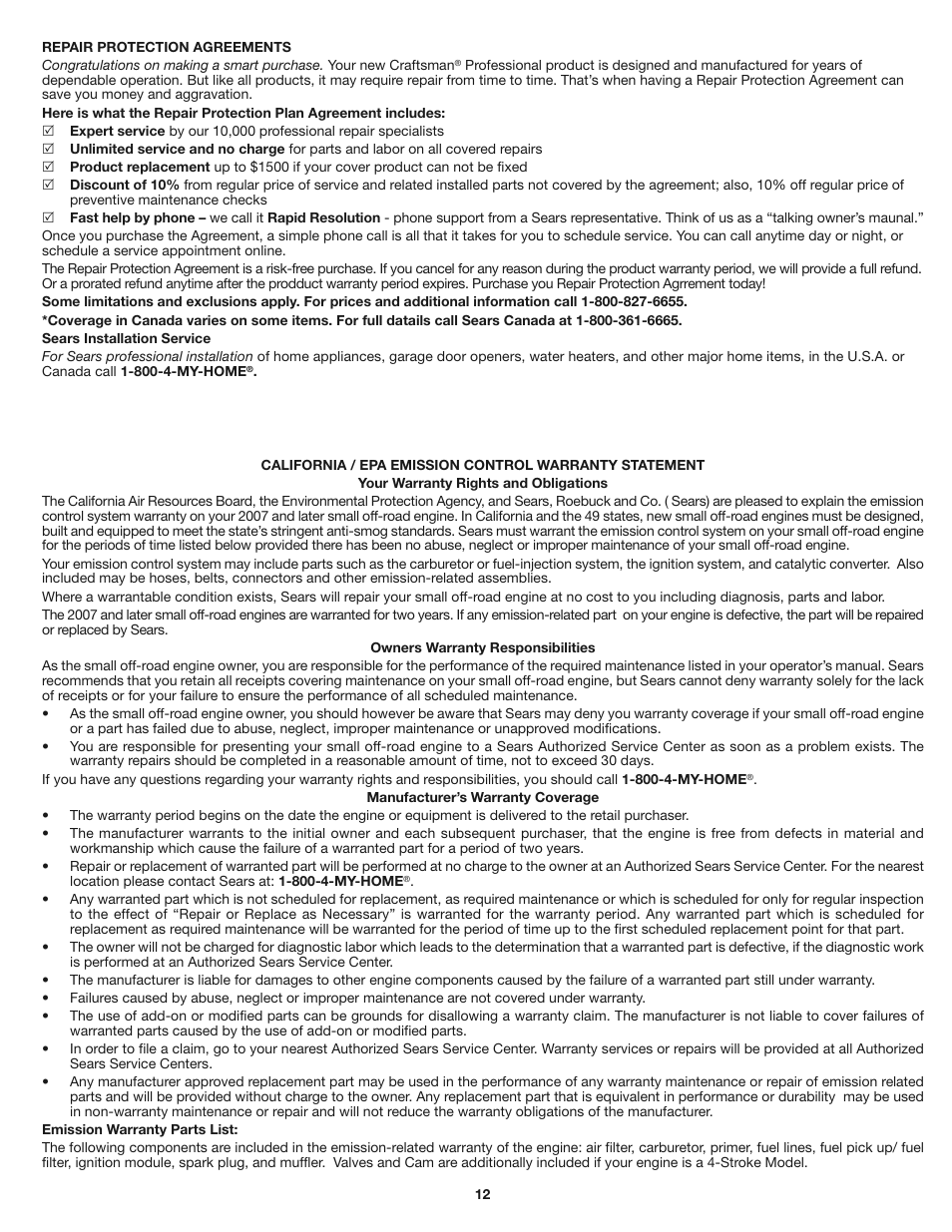 Craftsman 316.79199 User Manual | Page 12 / 32