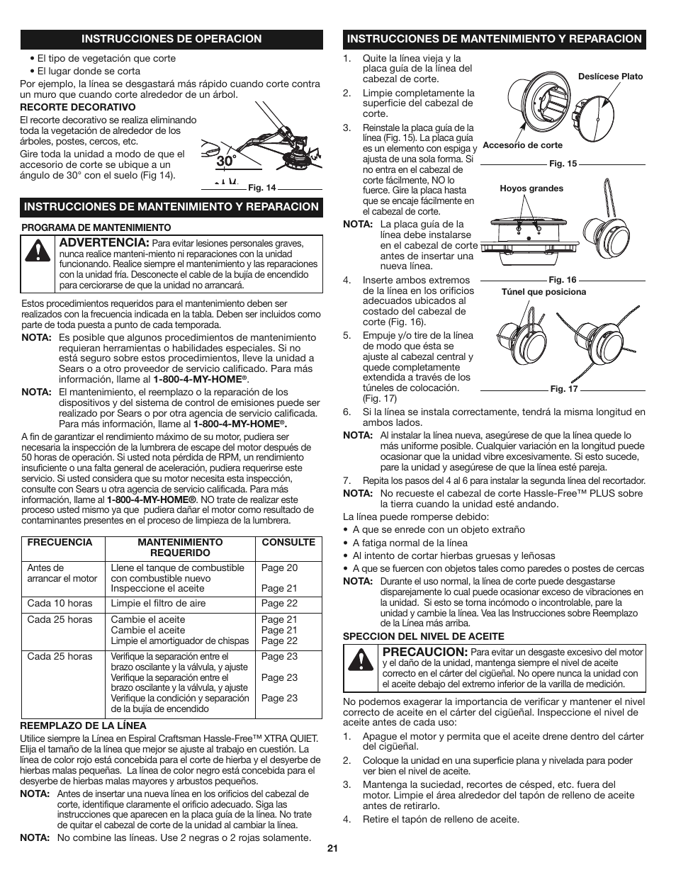 Craftsman 316.79199 User Manual | Page 21 / 32