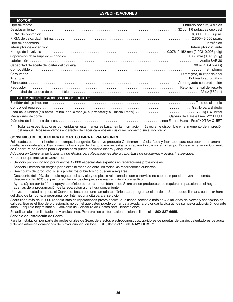 Craftsman 316.79199 User Manual | Page 26 / 32