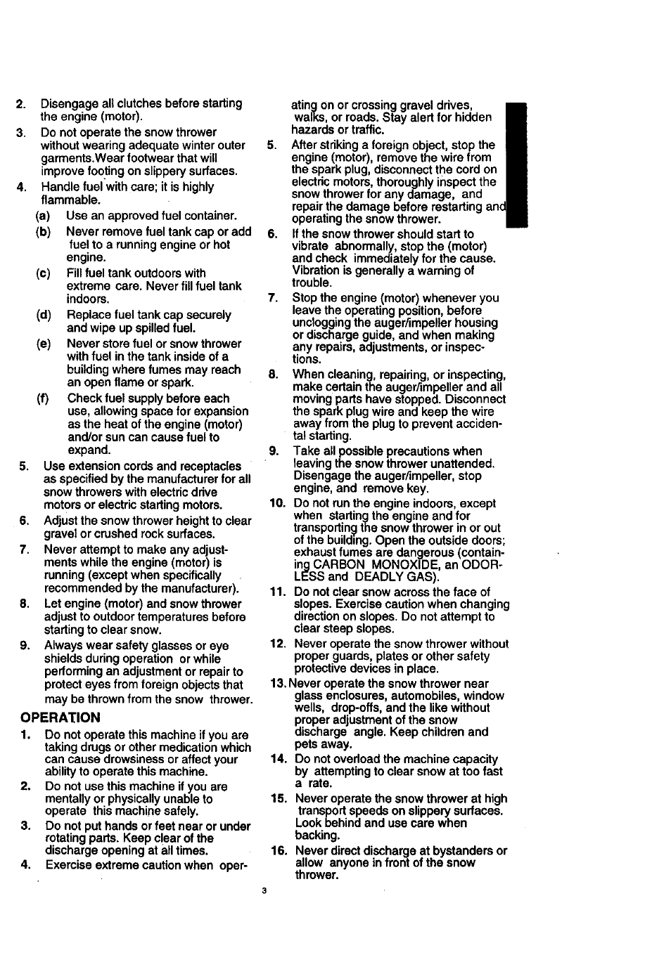 Operation | Craftsman 536.886140 User Manual | Page 3 / 39