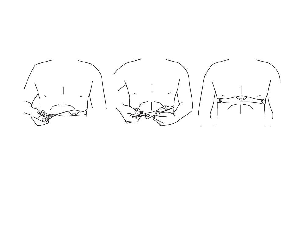 Putting on the heart rate transmitter belt | SUUNTO TEAM POD User Manual | Page 13 / 182