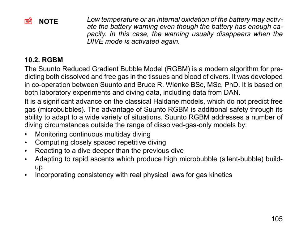 Rgbm | SUUNTO Vyper User Manual | Page 105 / 122