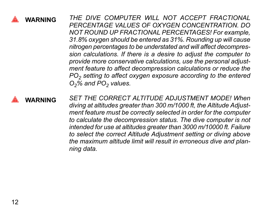 SUUNTO Vyper User Manual | Page 12 / 122