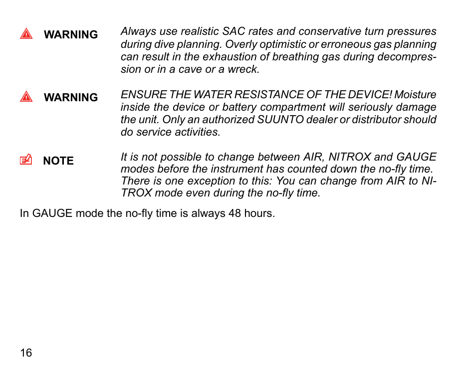 SUUNTO Vyper User Manual | Page 16 / 122