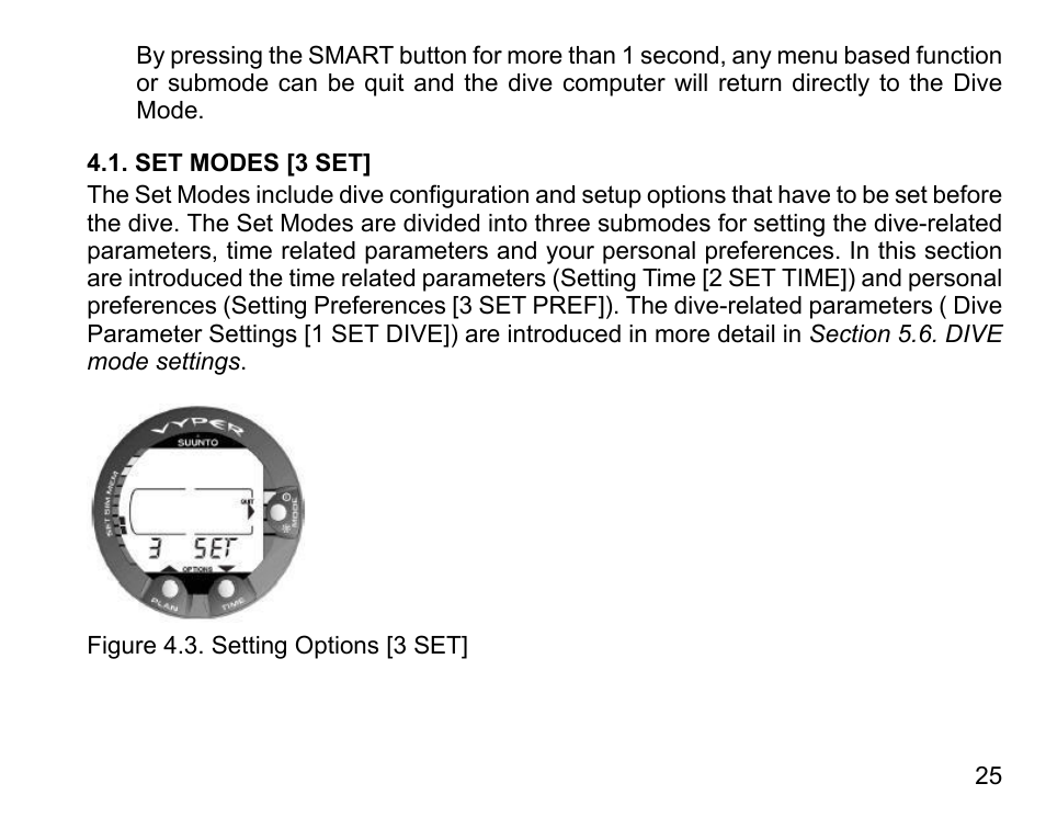 Set modes [3 set | SUUNTO Vyper User Manual | Page 25 / 122