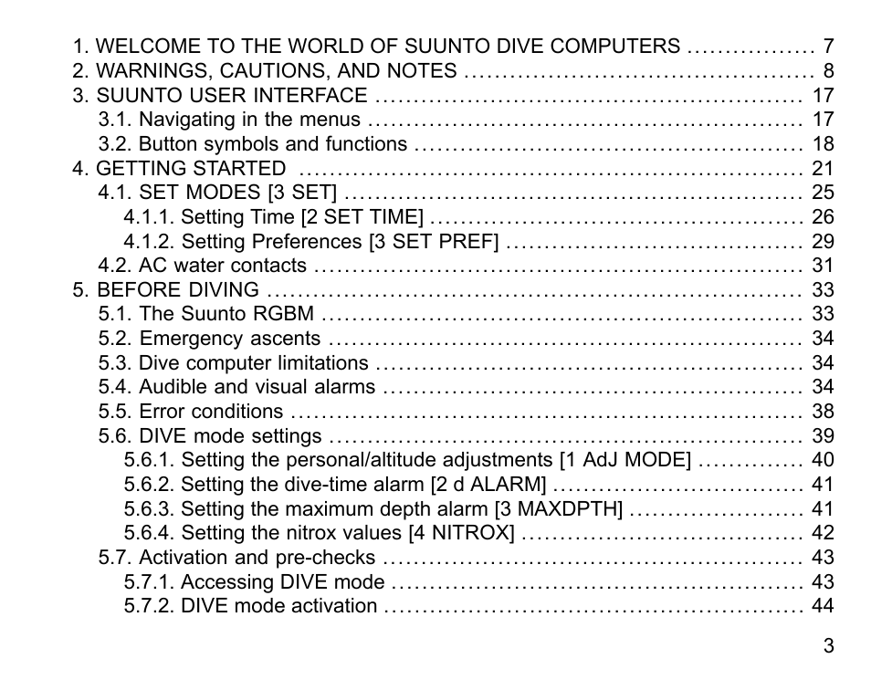 SUUNTO Vyper User Manual | Page 3 / 122