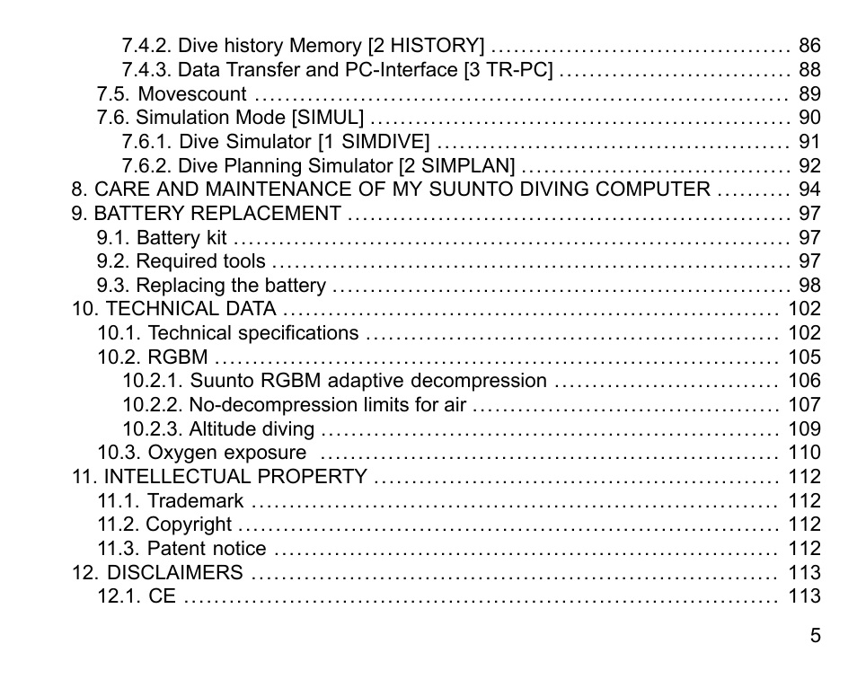SUUNTO Vyper User Manual | Page 5 / 122