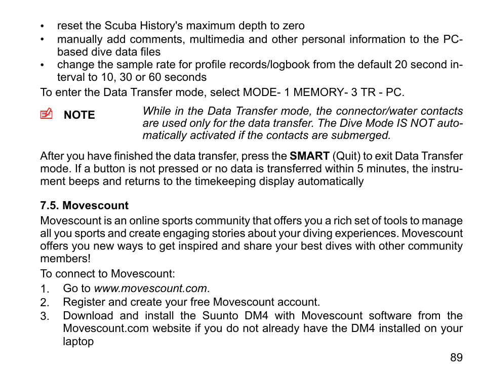 Movescount | SUUNTO Vyper User Manual | Page 89 / 122