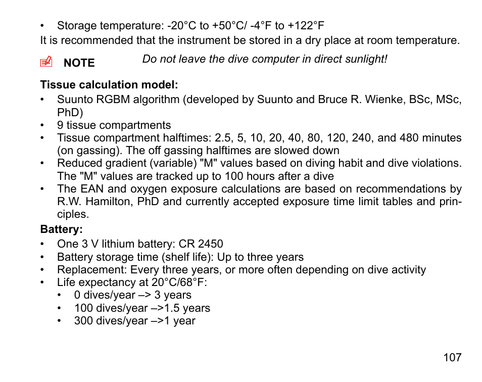 SUUNTO Vyper Air User Manual | Page 107 / 124