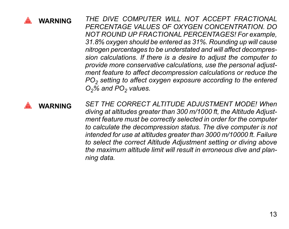 SUUNTO Vyper Air User Manual | Page 13 / 124