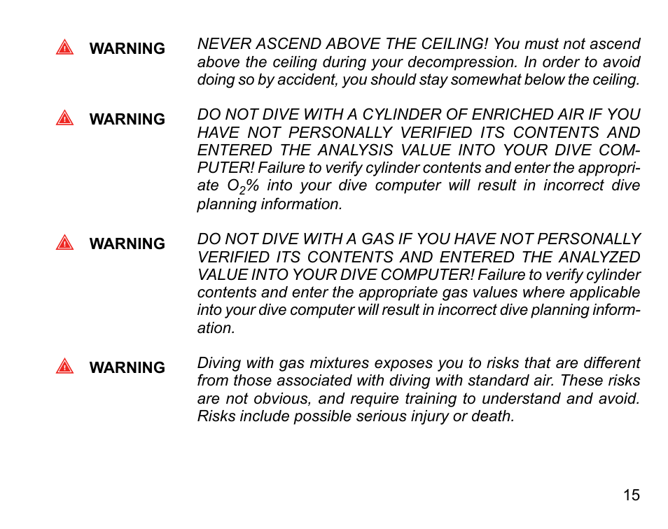 SUUNTO Vyper Air User Manual | Page 15 / 124