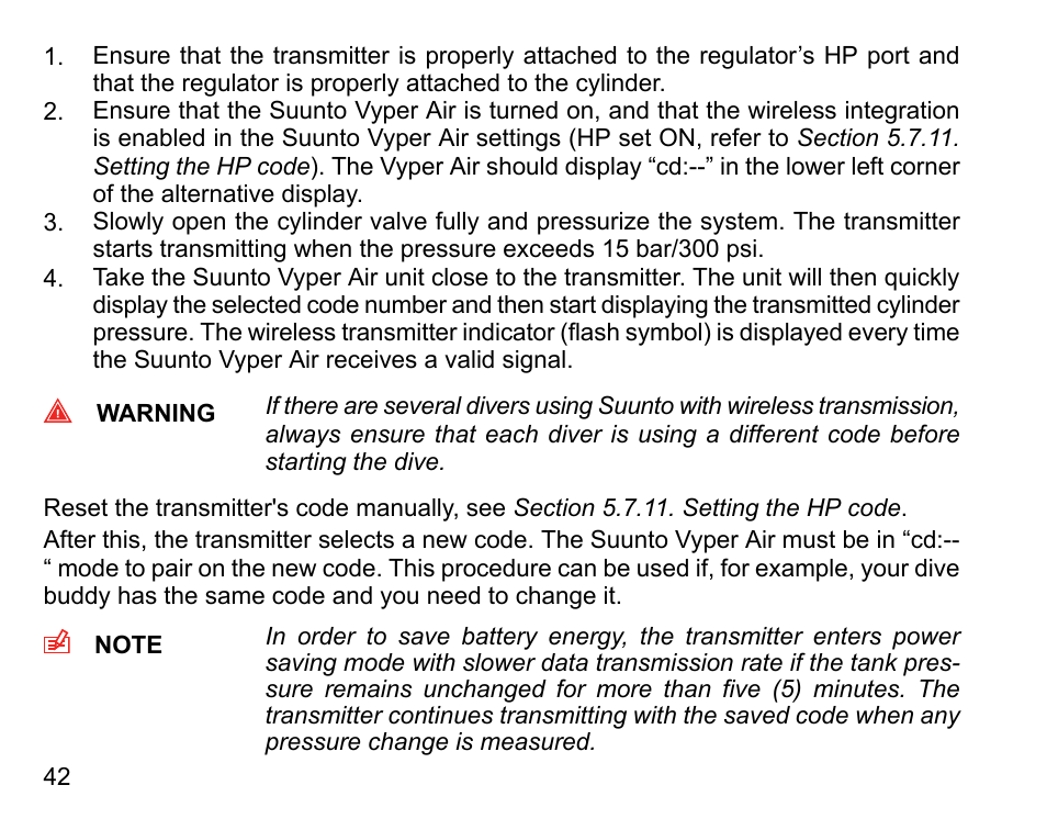 SUUNTO Vyper Air User Manual | Page 42 / 124