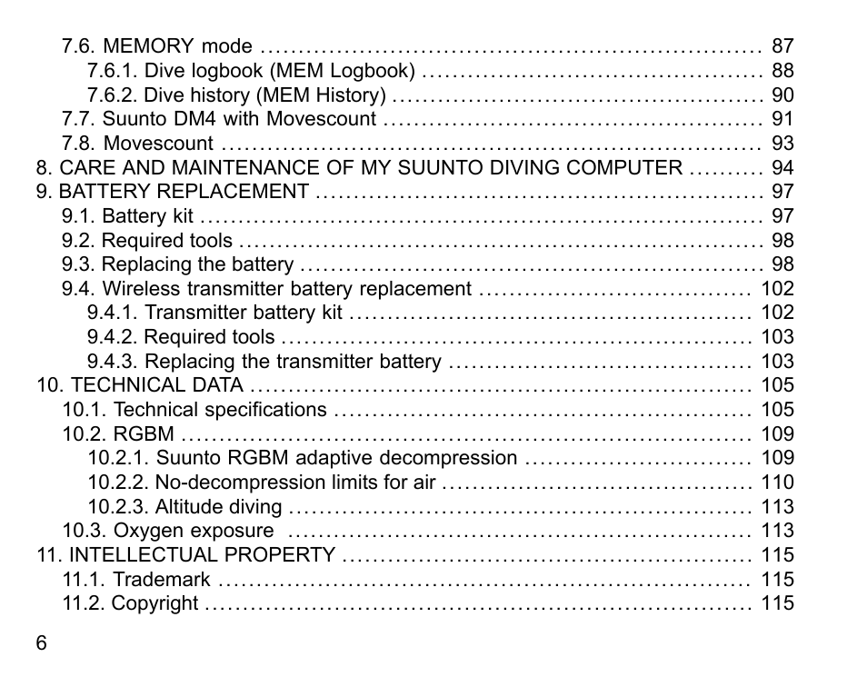 SUUNTO Vyper Air User Manual | Page 6 / 124