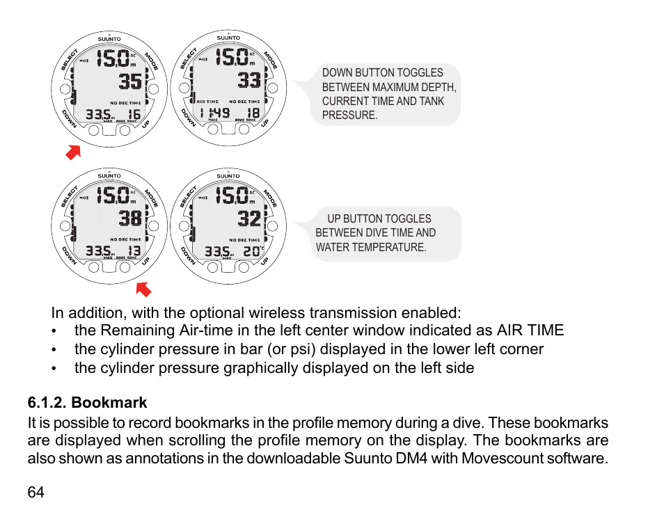 Bookmark | SUUNTO Vyper Air User Manual | Page 64 / 124