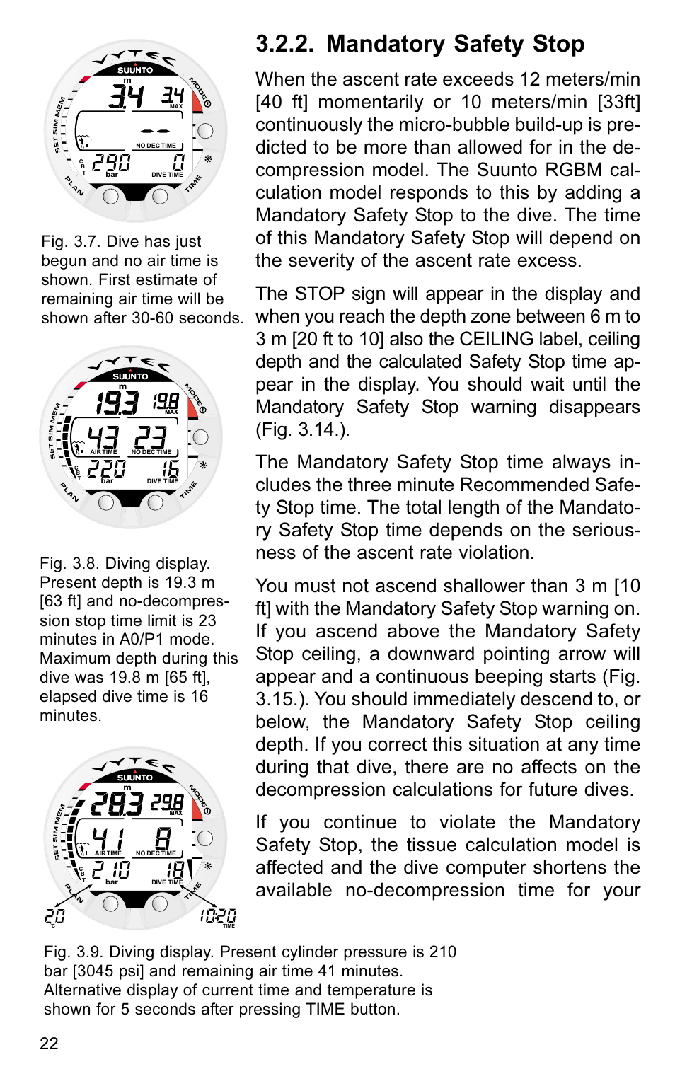 Mandatory safety stop | SUUNTO VYTEC User Manual | Page 24 / 84