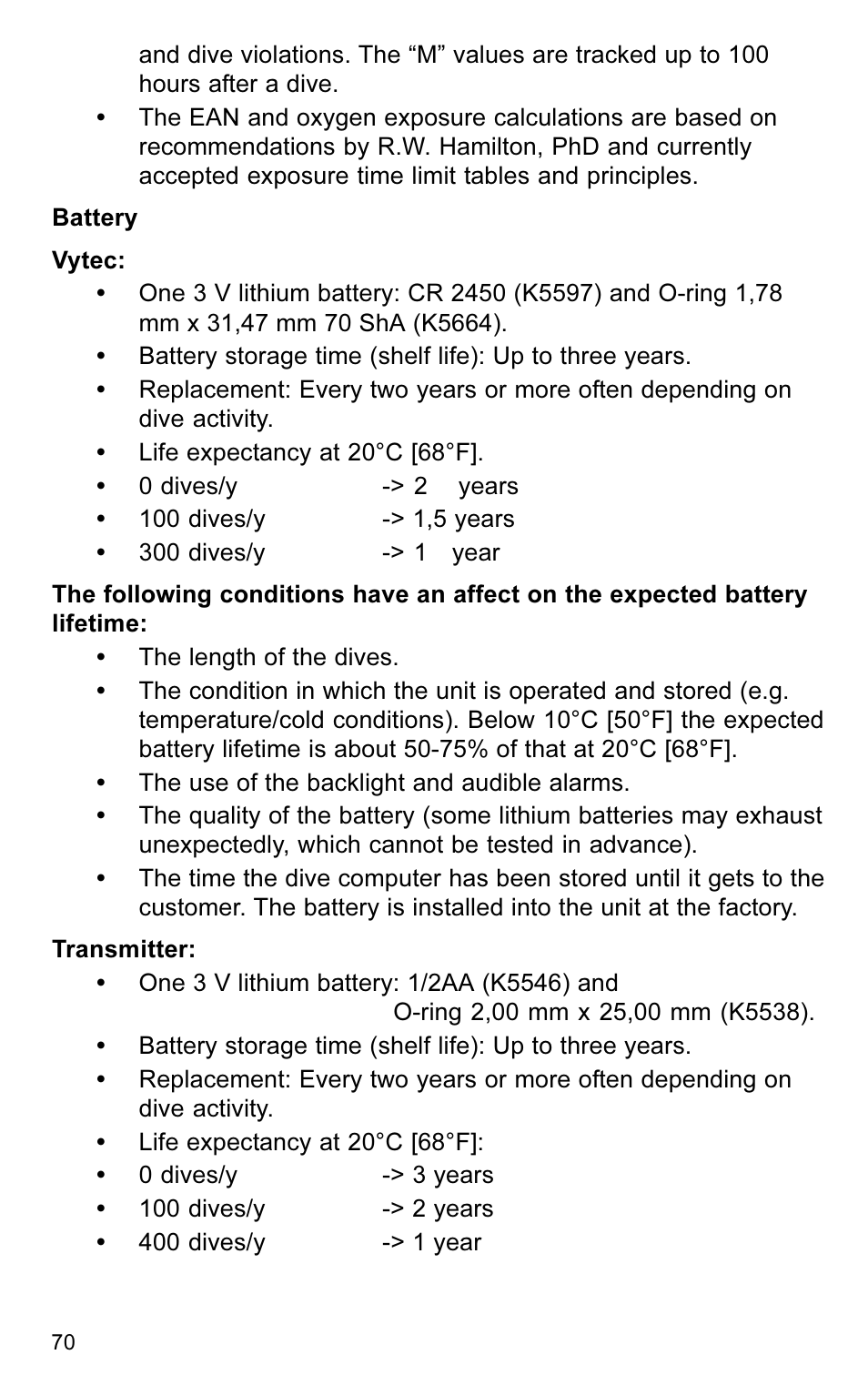 SUUNTO VYTEC User Manual | Page 72 / 84