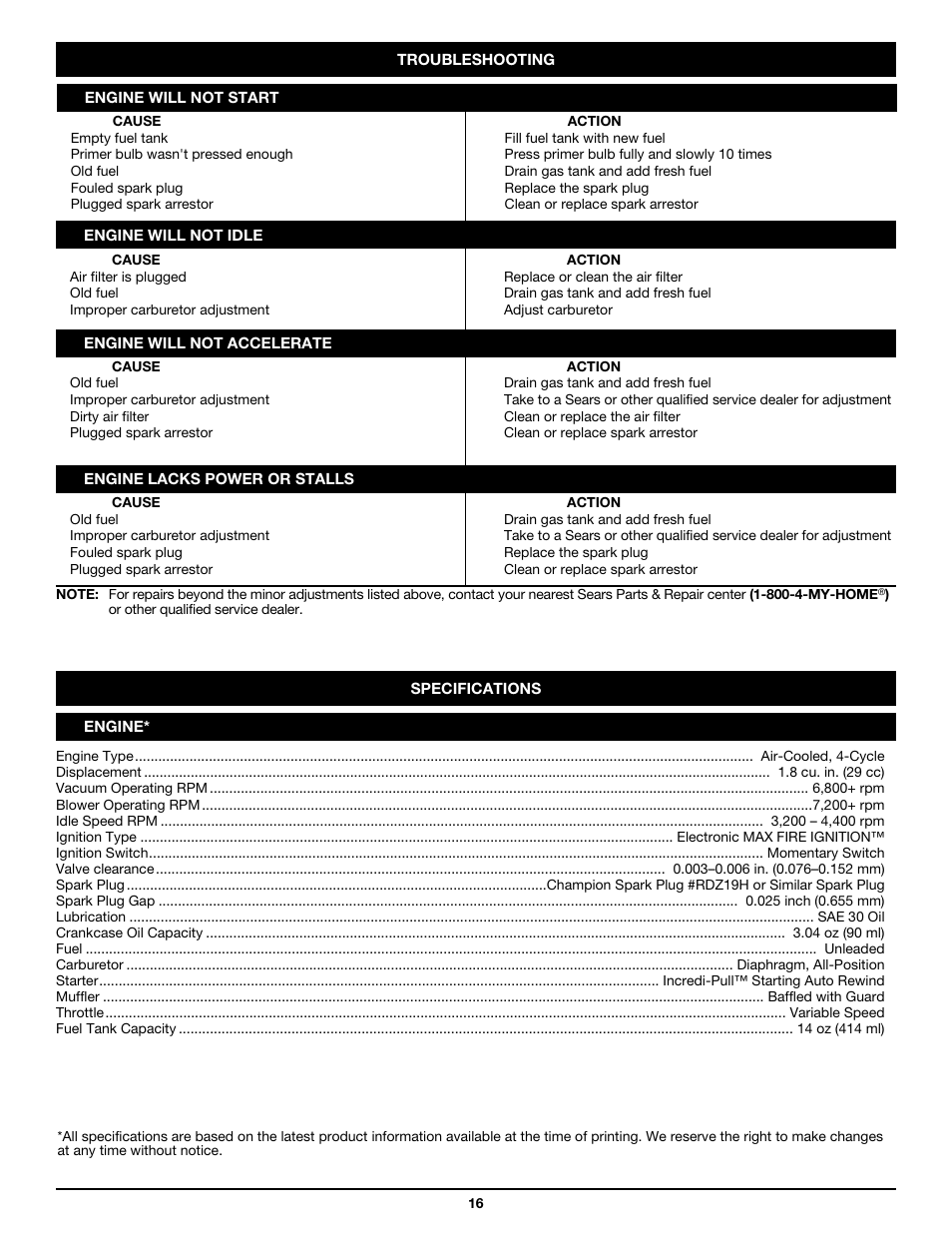 Craftsman 316.79498 User Manual | Page 16 / 40