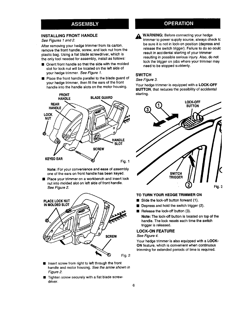 Assembly operation | Craftsman 315.798890 User Manual | Page 6 / 14