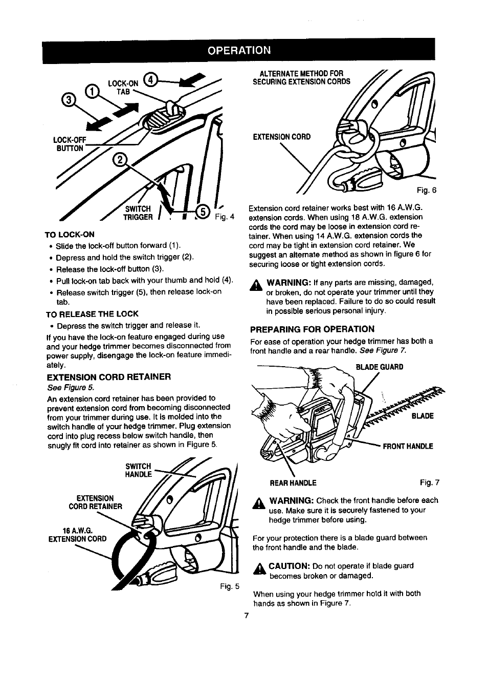 Ly-hd, Operation | Craftsman 315.798890 User Manual | Page 7 / 14