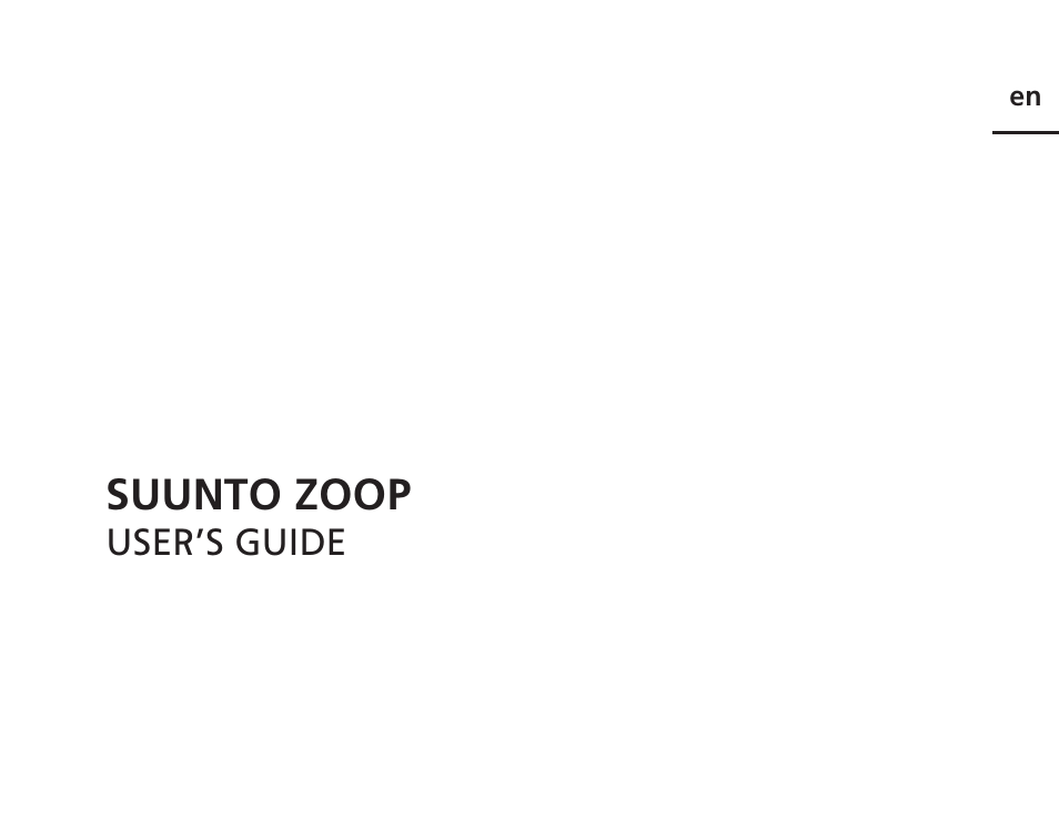 SUUNTO Zoop User Manual | 108 pages