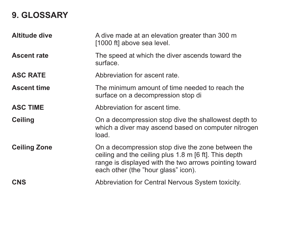 Glossary | SUUNTO Zoop User Manual | Page 100 / 108