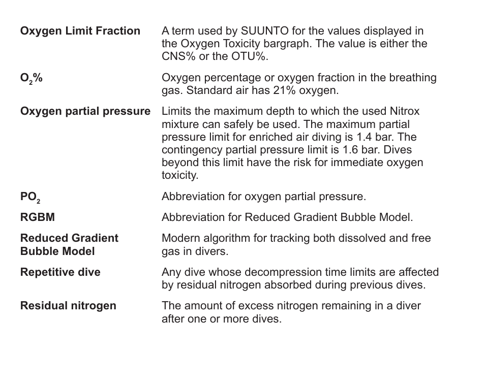 SUUNTO Zoop User Manual | Page 104 / 108