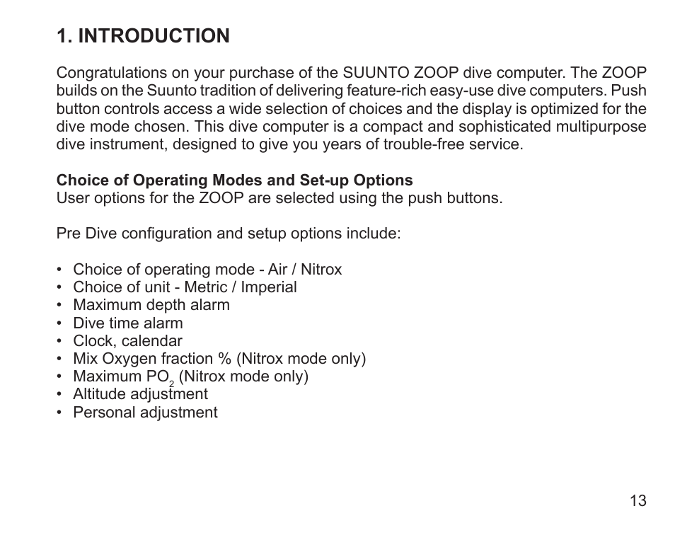 Introduction | SUUNTO Zoop User Manual | Page 15 / 108