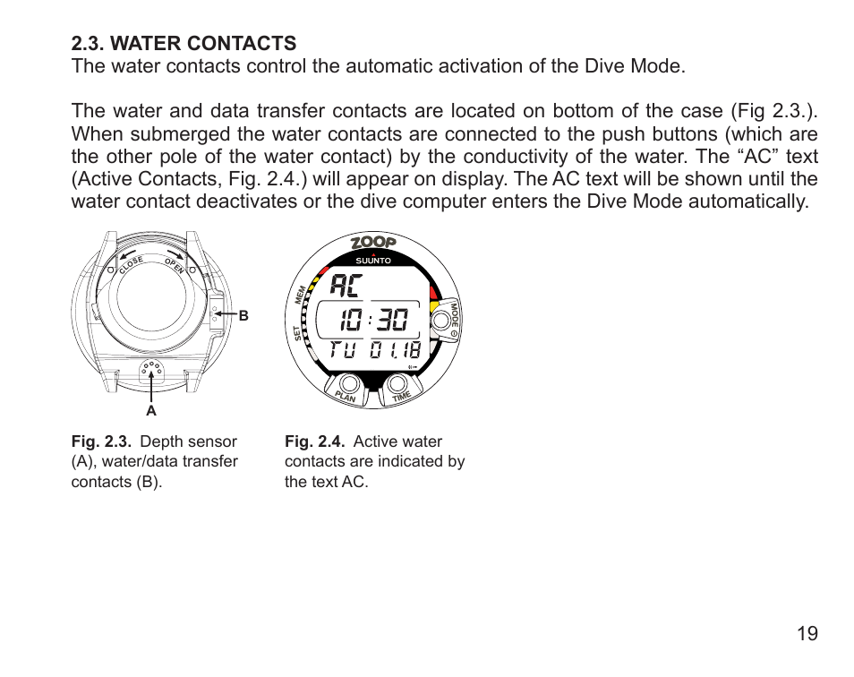 Water contacts | SUUNTO Zoop User Manual | Page 21 / 108