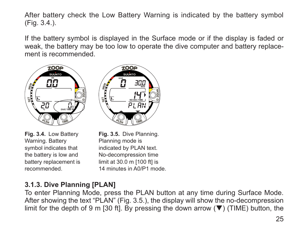 Dive planning [plan | SUUNTO Zoop User Manual | Page 27 / 108