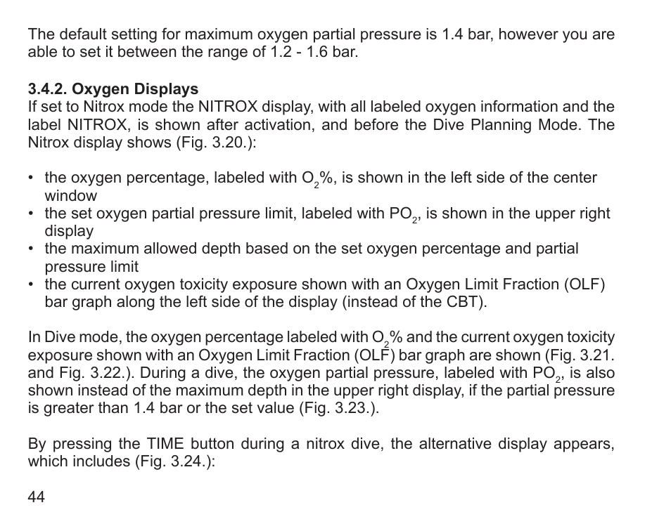 Oxygen displays | SUUNTO Zoop User Manual | Page 46 / 108