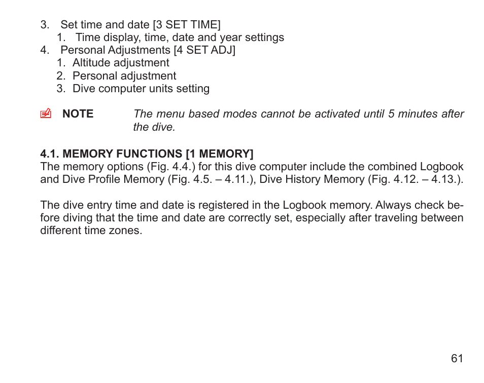 Memory functions [1 memory | SUUNTO Zoop User Manual | Page 63 / 108