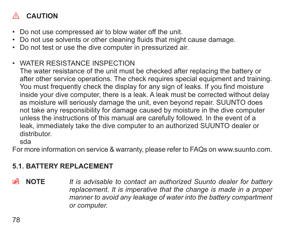 Battery replacement | SUUNTO Zoop User Manual | Page 80 / 108