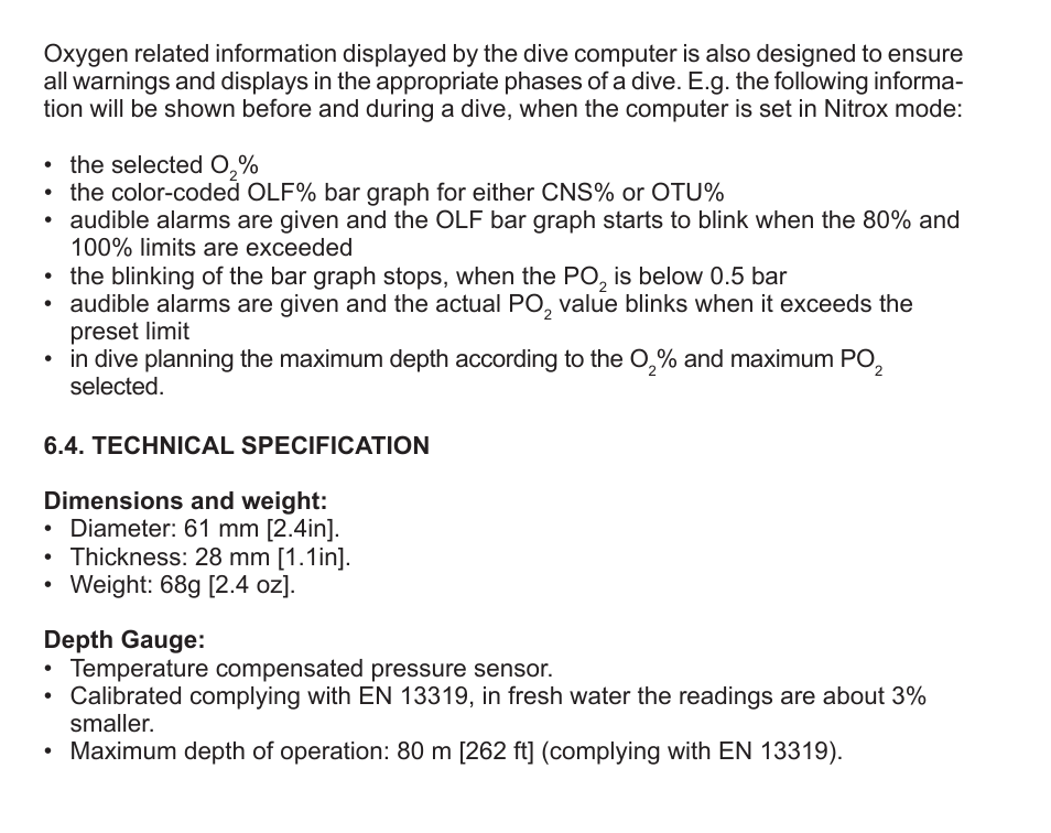 Technical specification | SUUNTO Zoop User Manual | Page 92 / 108