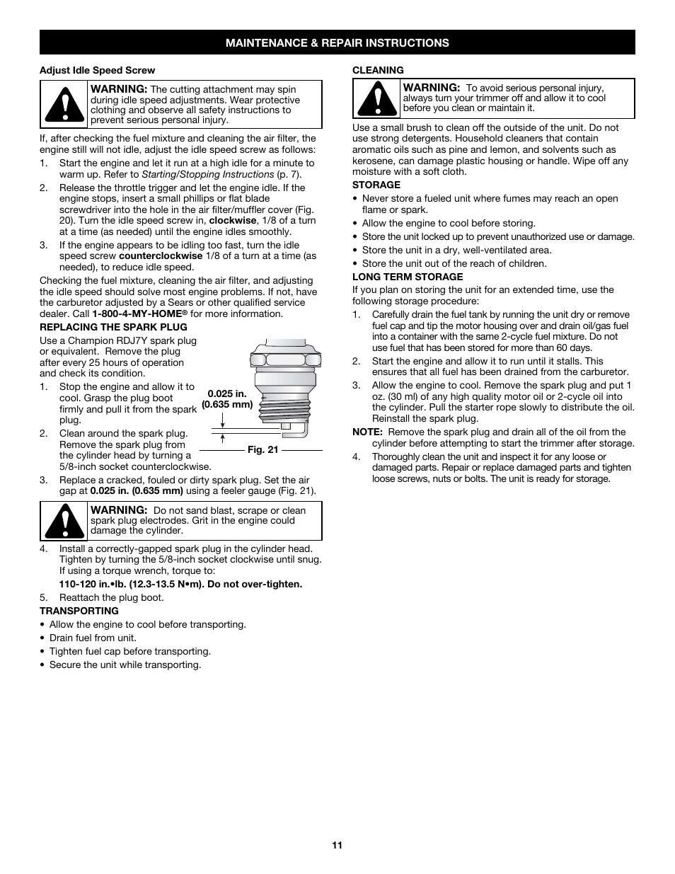 Craftsman 316.79187 User Manual | Page 11 / 32