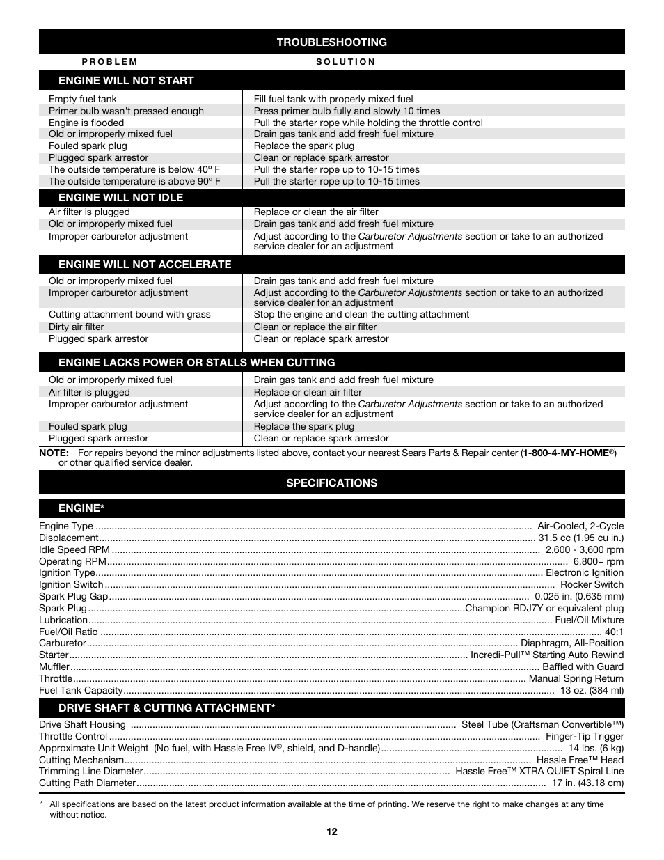 Craftsman 316.79187 User Manual | Page 12 / 32