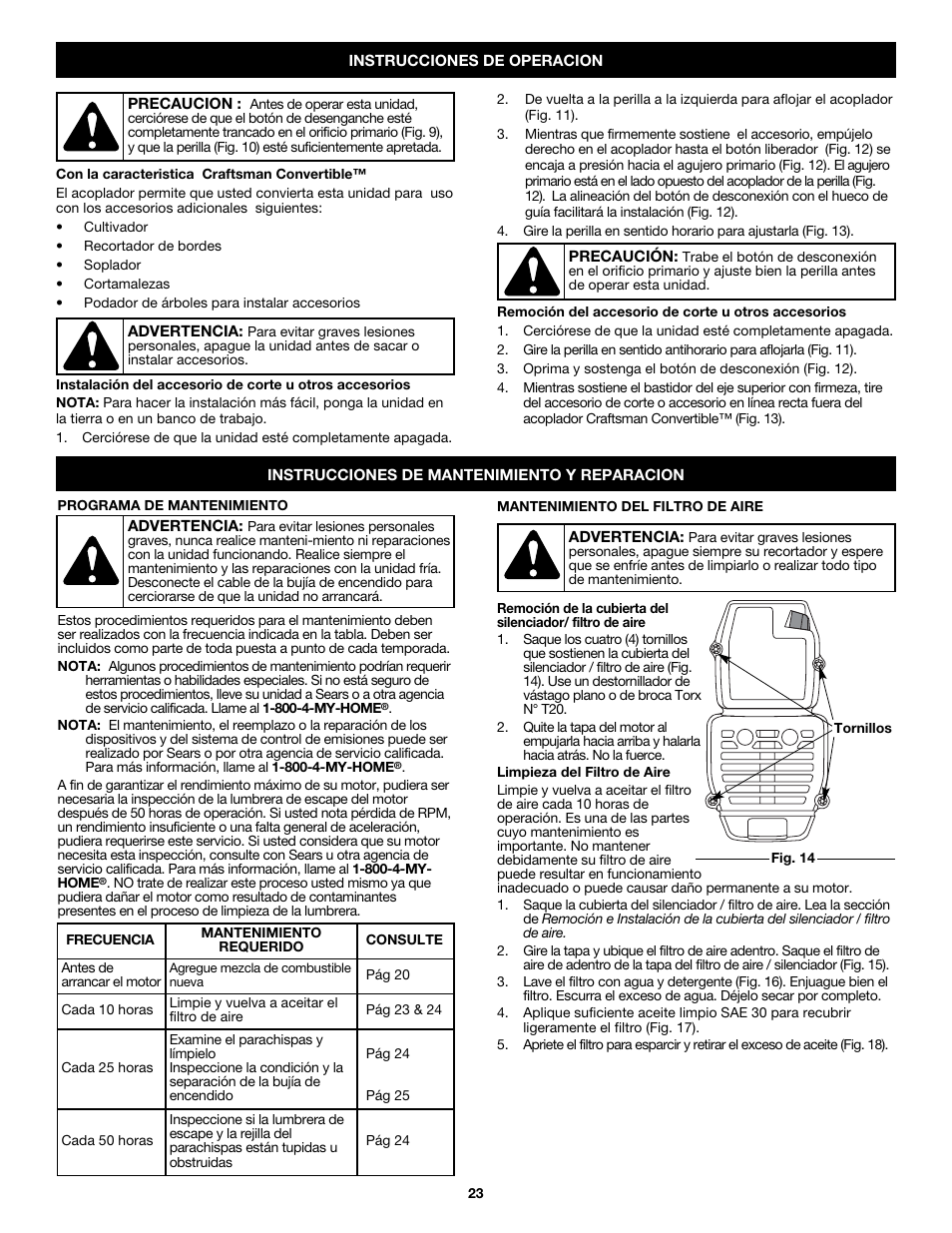 Craftsman 316.79187 User Manual | Page 23 / 32