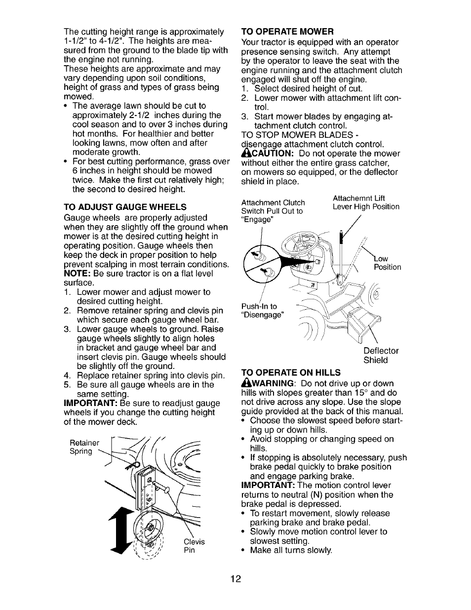To adjust gauge wheels | Craftsman 917.275283 User Manual | Page 12 / 60