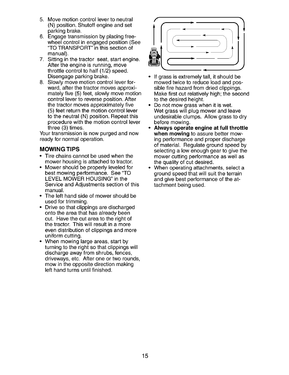 Mowing tips | Craftsman 917.275283 User Manual | Page 15 / 60