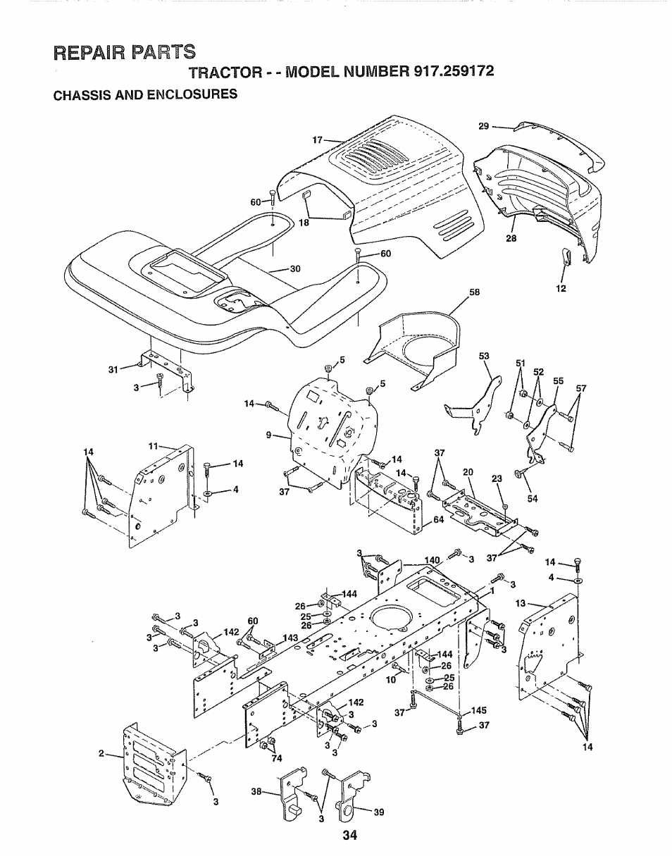 Repair parts | Craftsman 917.259172 User Manual | Page 34 / 60