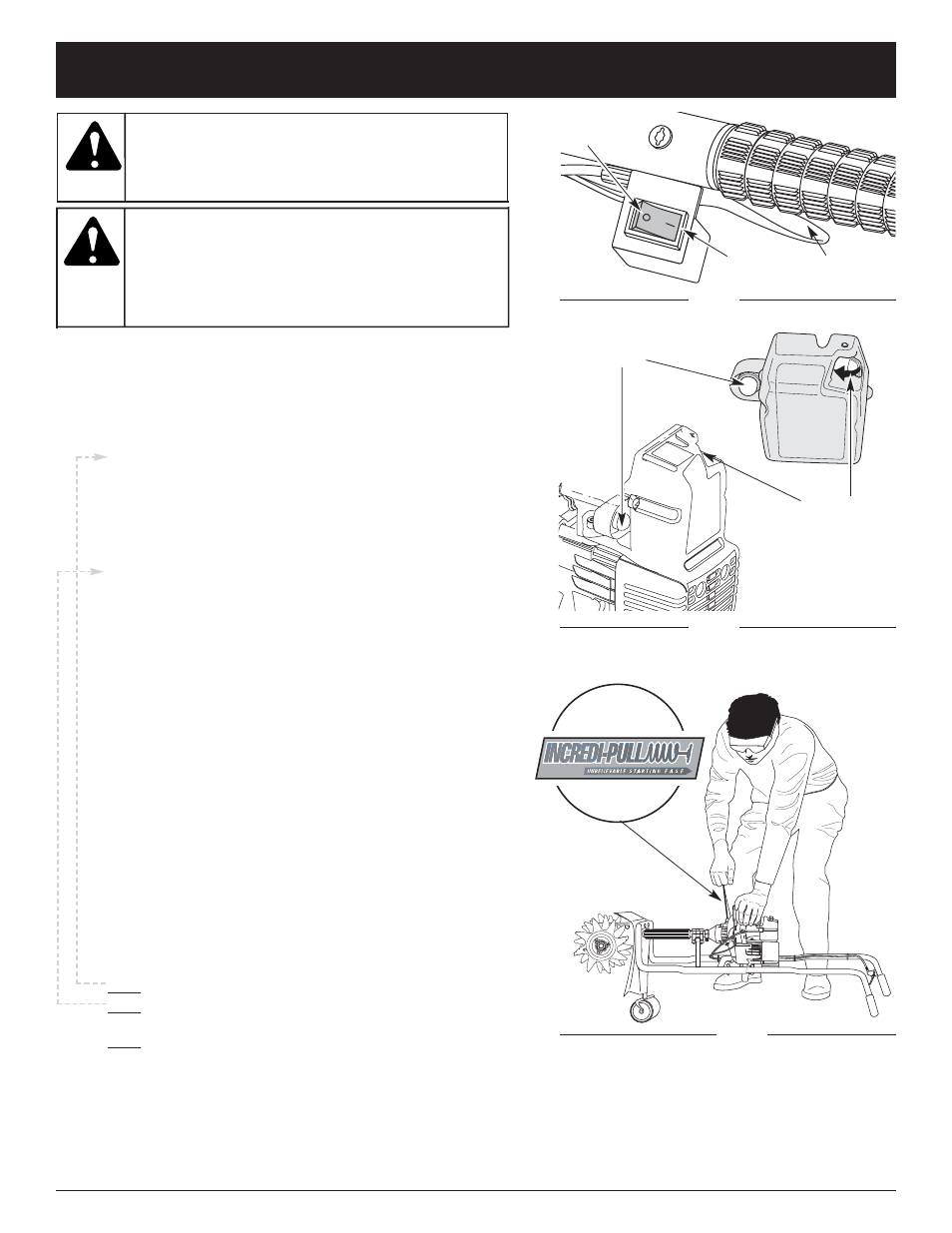 Advertencia, Instrucciones de arranque y apagado, Posición de arranque | Craftsman 316.29256 User Manual | Page 27 / 40