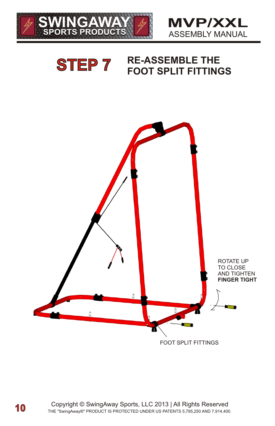 Step 7, Swingaway, Mvp/xxl | SwingAway SWGSB100 User Manual | Page 12 / 24